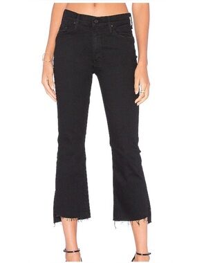 Mother Insider Crop Step Fray Jeans in Night in Paris Sz 28